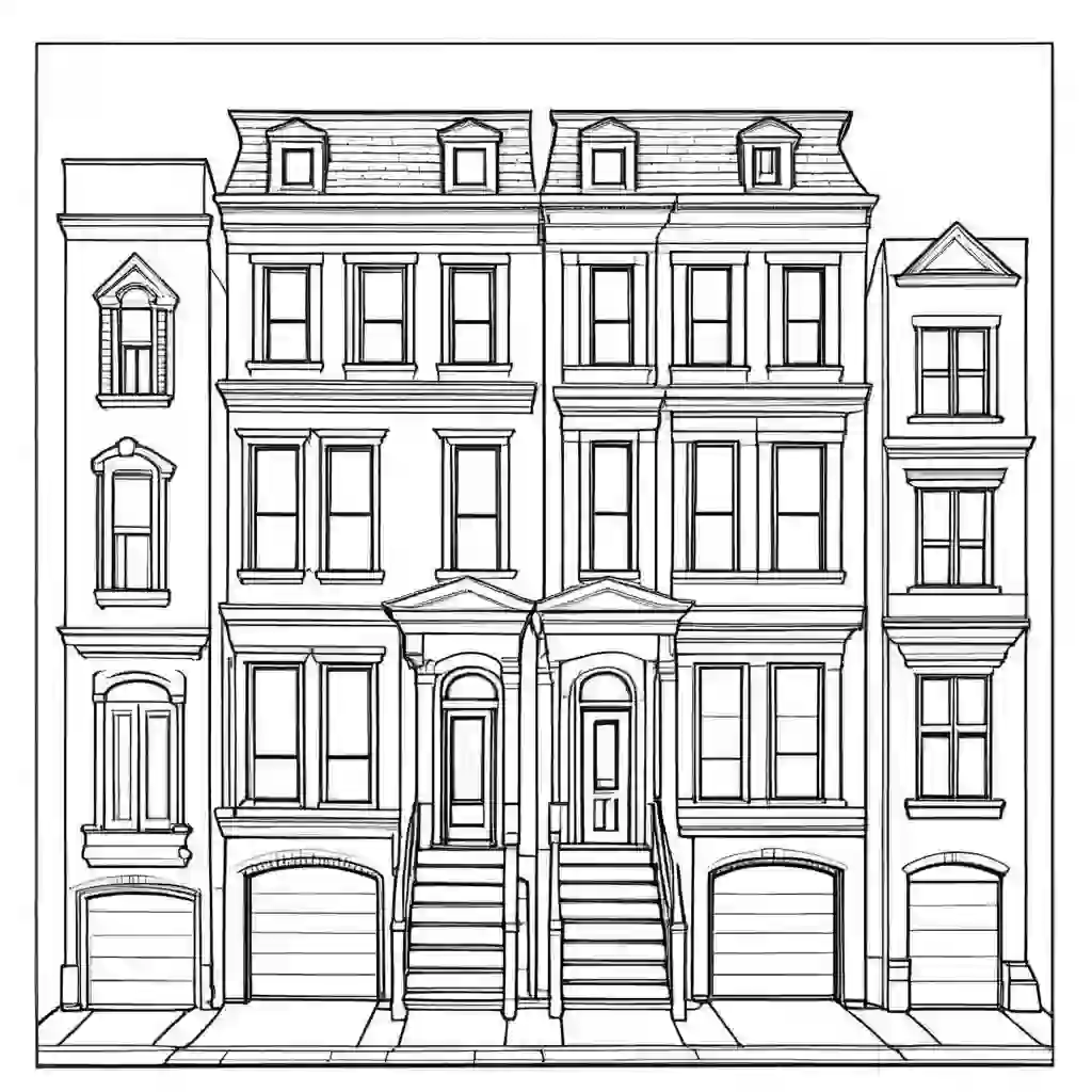 Townhouses coloring pages